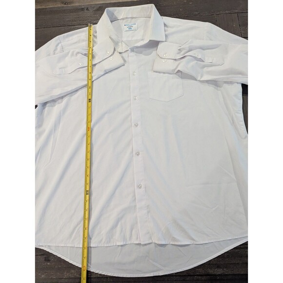 & Collar White Performance Mens 2XL Athletic Long Sleeve Button Up Shirt - Picture 3 of 4